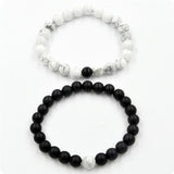 2 Pcs/Set Black White Couple Distance Bracelet Charms Yoga Meditation Braclet For Men Women Lovers Best Friend Jewelry Gift