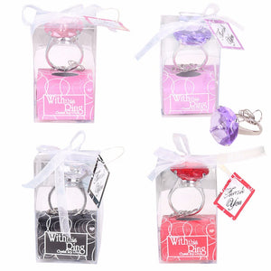 1Pc Diamond Crystal Keychain Wedding Favors And Gifts for Wedding Engagement Crystal Key Ring Christmas Party Gifts