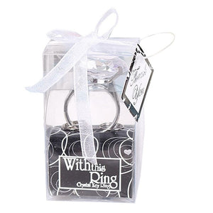 1Pc Diamond Crystal Keychain Wedding Favors And Gifts for Wedding Engagement Crystal Key Ring Christmas Party Gifts