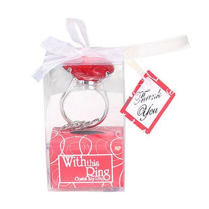 1Pc Diamond Crystal Keychain Wedding Favors And Gifts for Wedding Engagement Crystal Key Ring Christmas Party Gifts