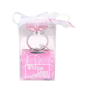 1Pc Diamond Crystal Keychain Wedding Favors And Gifts for Wedding Engagement Crystal Key Ring Christmas Party Gifts