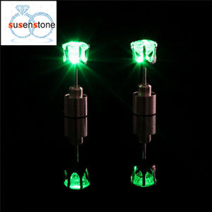 SUSENSTONE Earrings LED 1 Pair Of Personalized Fashion Dance Party Lights Flashing LED Ear Earring Bright Stud Earrings