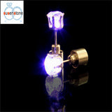SUSENSTONE Earrings LED 1 Pair Of Personalized Fashion Dance Party Lights Flashing LED Ear Earring Bright Stud Earrings