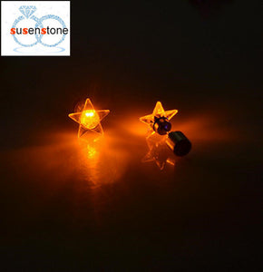 SUSENSTONE Earrings LED 1 Pair Of Personalized Fashion Dance Party Lights Flashing LED Ear Earring Bright Stud Earrings
