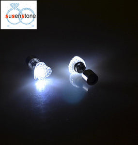 SUSENSTONE Earrings LED 1 Pair Of Personalized Fashion Dance Party Lights Flashing LED Ear Earring Bright Stud Earrings