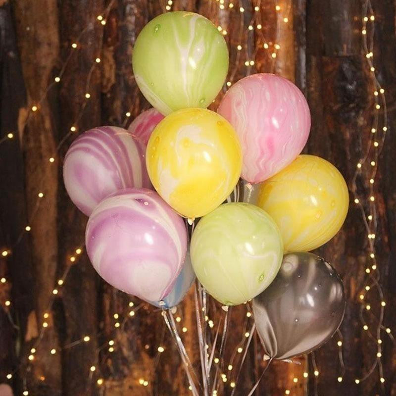 10pc/lot Marble Agate Latex 12Inch Balloon Marblezided Party Balloon Birthday Party Decor Latex Balloons for Baby Shower Kids Party